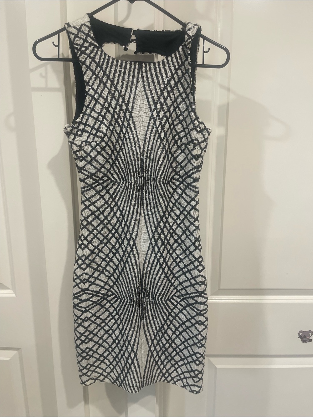Trixxi White and Black Patterned Mini Dress